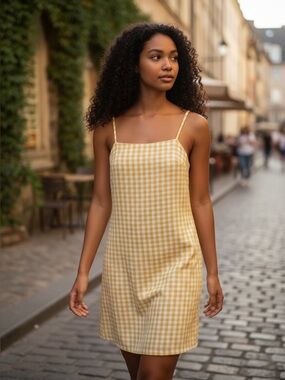3 for $25 SALE 😎 Zara Yellow Gingham Slip Dress